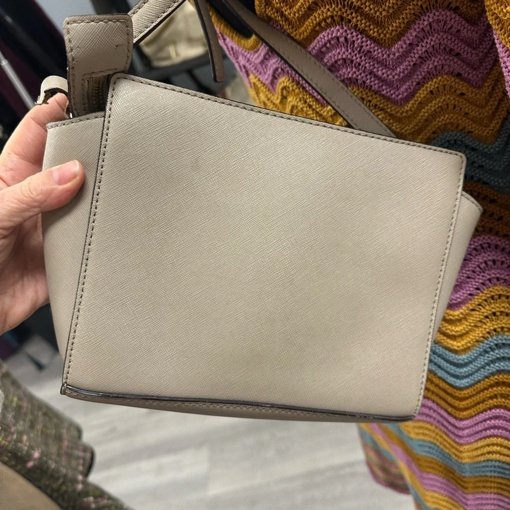 Kate Spade New York Saffiano Leather Crossbody Bag | Neutral Beige